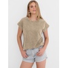 image:imageANRABESS Womens Acid Washed TShirt Cap Sleeve Vintage Casual Crew Neck Tops Summer Basic Tee 2026 Fashion ClothingBeige