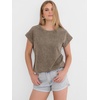 image:imageANRABESS Womens Acid Washed TShirt Cap Sleeve Vintage Casual Crew Neck Tops Summer Basic Tee 2026 Fashion ClothingCoffee