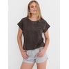 image:imageANRABESS Womens Acid Washed TShirt Cap Sleeve Vintage Casual Crew Neck Tops Summer Basic Tee 2026 Fashion ClothingDeep Brown