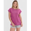 image:imageANRABESS Womens Acid Washed TShirt Cap Sleeve Vintage Casual Crew Neck Tops Summer Basic Tee 2026 Fashion ClothingHot Pink