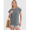 image:imageANRABESS Womens Acid Washed TShirt Cap Sleeve Vintage Casual Crew Neck Tops Summer Basic Tee 2026 Fashion ClothingLight Grey
