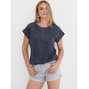 image:imageANRABESS Womens Acid Washed TShirt Cap Sleeve Vintage Casual Crew Neck Tops Summer Basic Tee 2026 Fashion ClothingNavy Blue