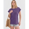 image:imageANRABESS Womens Acid Washed TShirt Cap Sleeve Vintage Casual Crew Neck Tops Summer Basic Tee 2026 Fashion ClothingPurple