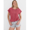 image:imageANRABESS Womens Acid Washed TShirt Cap Sleeve Vintage Casual Crew Neck Tops Summer Basic Tee 2026 Fashion ClothingRed