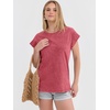 image:imageANRABESS Womens Acid Washed TShirt Cap Sleeve Vintage Casual Crew Neck Tops Summer Basic Tee 2026 Fashion ClothingRed