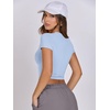 image:imageANRABESS Womens Basic Tee Summer Outfits Crewneck Short Sleeve Crop Tops Slim Fitted T Shirts Y2k 2026 Trendy ClothingBlue Grey