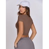 image:imageANRABESS Womens Basic Tee Summer Outfits Crewneck Short Sleeve Crop Tops Slim Fitted T Shirts Y2k 2026 Trendy ClothingBrown