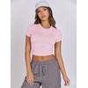image:imageANRABESS Womens Basic Tee Summer Outfits Crewneck Short Sleeve Crop Tops Slim Fitted T Shirts Y2k 2026 Trendy ClothingLight Pink