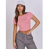 image:imageANRABESS Womens Basic Tee Summer Outfits Crewneck Short Sleeve Crop Tops Slim Fitted T Shirts Y2k 2026 Trendy ClothingPink
