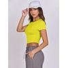 image:imageANRABESS Womens Basic Tee Summer Outfits Crewneck Short Sleeve Crop Tops Slim Fitted T Shirts Y2k 2026 Trendy ClothingYellow