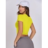 image:imageANRABESS Womens Basic Tee Summer Outfits Crewneck Short Sleeve Crop Tops Slim Fitted T Shirts Y2k 2026 Trendy ClothingYellow