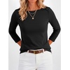image:imageANRABESS Womens Boat Neck 34 Sleeve Top Summer Fall Fashion T Shirts  Soft Stretchy Breathable Tee StripedSolidPrinted Options Casual amp Work Wear Travel Vacation Outfits AllSeason ClothingBlack