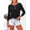image:imageANRABESS Womens Boat Neck 34 Sleeve Top Summer Fall Fashion T Shirts  Soft Stretchy Breathable Tee StripedSolidPrinted Options Casual amp Work Wear Travel Vacation Outfits AllSeason ClothingBlack