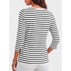 image:imageANRABESS Womens Boat Neck 34 Sleeve Top Summer Fall Fashion T Shirts  Soft Stretchy Breathable Tee StripedSolidPrinted Options Casual amp Work Wear Travel Vacation Outfits AllSeason ClothingBlack White Stripe