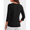 image:imageANRABESS Womens Boat Neck 34 Sleeve Top Summer Fall Fashion T Shirts  Soft Stretchy Breathable Tee StripedSolidPrinted Options Casual amp Work Wear Travel Vacation Outfits AllSeason ClothingBlack