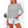 image:imageANRABESS Womens Boat Neck 34 Sleeve Top Summer Fall Fashion T Shirts  Soft Stretchy Breathable Tee StripedSolidPrinted Options Casual amp Work Wear Travel Vacation Outfits AllSeason ClothingBlack White Stripe
