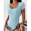 image:imageANRABESS Womens Bodysuits Scoop Neck Short Sleeve Basic Body Suits Slim Fit Soft Going Out Top for Travel Work DailyLight Blue