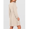 image:imageANRABESS Womens Long Lantern Sleeve Dresses 2026 Spring Casual Smocked High Waist Flowy Short Dress with Pockets TrendyBeige