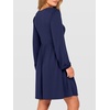 image:imageANRABESS Womens Long Lantern Sleeve Dresses 2026 Spring Casual Smocked High Waist Flowy Short Dress with Pockets TrendyBlack Blue