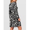 image:imageANRABESS Womens Long Lantern Sleeve Dresses 2026 Spring Casual Smocked High Waist Flowy Short Dress with Pockets TrendyBlack Floral