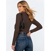 image:imageANRABESS Womens Long Sleeve Polo ShirtsBusiness Casual Collared V Neck Slim Fitted Dressy Tops for Work Office amp DailyBrown