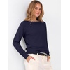 image:imageANRABESS Womens Long Sleeve Rolled Neck Casual Soft Lightweight Basic Pullover Sweater Top 2026 Fall Shirt Work OutfitsNavy Blue