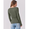 image:imageANRABESS Womens Long Sleeve Shirts Scoop Neck Ribbed Knit Slim Fitted Tops Casual Basic Tee 2026 Fall Fashion Outfits ClothesArmy Green