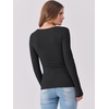 image:imageANRABESS Womens Long Sleeve Shirts Scoop Neck Ribbed Knit Slim Fitted Tops Casual Basic Tee 2026 Fall Fashion Outfits ClothesBlack