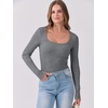 image:imageANRABESS Womens Long Sleeve Shirts Scoop Neck Ribbed Knit Slim Fitted Tops Casual Basic Tee 2026 Fall Fashion Outfits ClothesDark Grey