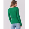 image:imageANRABESS Womens Long Sleeve Shirts Scoop Neck Ribbed Knit Slim Fitted Tops Casual Basic Tee 2026 Fall Fashion Outfits ClothesGreen