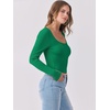 image:imageANRABESS Womens Long Sleeve Shirts Scoop Neck Ribbed Knit Slim Fitted Tops Casual Basic Tee 2026 Fall Fashion Outfits ClothesGreen