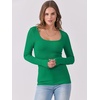 image:imageANRABESS Womens Long Sleeve Shirts Scoop Neck Ribbed Knit Slim Fitted Tops Casual Basic Tee 2026 Fall Fashion Outfits ClothesGreen