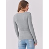 image:imageANRABESS Womens Long Sleeve Shirts Scoop Neck Ribbed Knit Slim Fitted Tops Casual Basic Tee 2026 Fall Fashion Outfits ClothesGrey