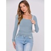 image:imageANRABESS Womens Long Sleeve Shirts Scoop Neck Ribbed Knit Slim Fitted Tops Casual Basic Tee 2026 Fall Fashion Outfits ClothesGrey Blue