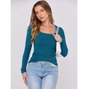 image:imageANRABESS Womens Long Sleeve Shirts Scoop Neck Ribbed Knit Slim Fitted Tops Casual Basic Tee 2026 Fall Fashion Outfits ClothesLake Blue