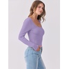 image:imageANRABESS Womens Long Sleeve Shirts Scoop Neck Ribbed Knit Slim Fitted Tops Casual Basic Tee 2026 Fall Fashion Outfits ClothesLight Purple