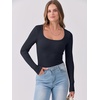 image:imageANRABESS Womens Long Sleeve Shirts Scoop Neck Ribbed Knit Slim Fitted Tops Casual Basic Tee 2026 Fall Fashion Outfits ClothesNavy Blue