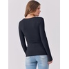 image:imageANRABESS Womens Long Sleeve Shirts Scoop Neck Ribbed Knit Slim Fitted Tops Casual Basic Tee 2026 Fall Fashion Outfits ClothesNavy Blue