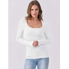 image:imageANRABESS Womens Long Sleeve Shirts Scoop Neck Ribbed Knit Slim Fitted Tops Casual Basic Tee 2026 Fall Fashion Outfits ClothesWhite