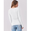 image:imageANRABESS Womens Long Sleeve Shirts Scoop Neck Ribbed Knit Slim Fitted Tops Casual Basic Tee 2026 Fall Fashion Outfits ClothesWhite
