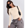 image:imageANRABESS Womens Long Sleeve Shirts Tight Fitted Going Out Crop Tops Crewneck Basic Tee Y2k Fall Outfits Teens Girls ClothesApricot