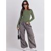 image:imageANRABESS Womens Long Sleeve Shirts Tight Fitted Going Out Crop Tops Crewneck Basic Tee Y2k Fall Outfits Teens Girls ClothesArmy Green