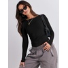 image:imageANRABESS Womens Long Sleeve Shirts Tight Fitted Going Out Crop Tops Crewneck Basic Tee Y2k Fall Outfits Teens Girls ClothesBlack