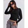 image:imageANRABESS Womens Long Sleeve Shirts Tight Fitted Going Out Crop Tops Crewneck Basic Tee Y2k Fall Outfits Teens Girls ClothesBlack