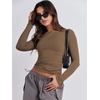 image:imageANRABESS Womens Long Sleeve Shirts Tight Fitted Going Out Crop Tops Crewneck Basic Tee Y2k Fall Outfits Teens Girls ClothesBrown