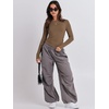 image:imageANRABESS Womens Long Sleeve Shirts Tight Fitted Going Out Crop Tops Crewneck Basic Tee Y2k Fall Outfits Teens Girls ClothesBrown