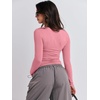 image:imageANRABESS Womens Long Sleeve Shirts Tight Fitted Going Out Crop Tops Crewneck Basic Tee Y2k Fall Outfits Teens Girls ClothesDark Pink