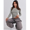 image:imageANRABESS Womens Long Sleeve Shirts Tight Fitted Going Out Crop Tops Crewneck Basic Tee Y2k Fall Outfits Teens Girls ClothesGrey