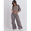 image:imageANRABESS Womens Long Sleeve Shirts Tight Fitted Going Out Crop Tops Crewneck Basic Tee Y2k Fall Outfits Teens Girls ClothesGrey Khaki