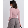 image:imageANRABESS Womens Long Sleeve Shirts Tight Fitted Going Out Crop Tops Crewneck Basic Tee Y2k Fall Outfits Teens Girls ClothesGrey Pink
